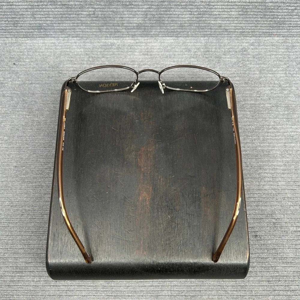 Revlon RV 510 Bronze Oval Y2k Eyeglass Frames 47-17-135 Metal Glasses